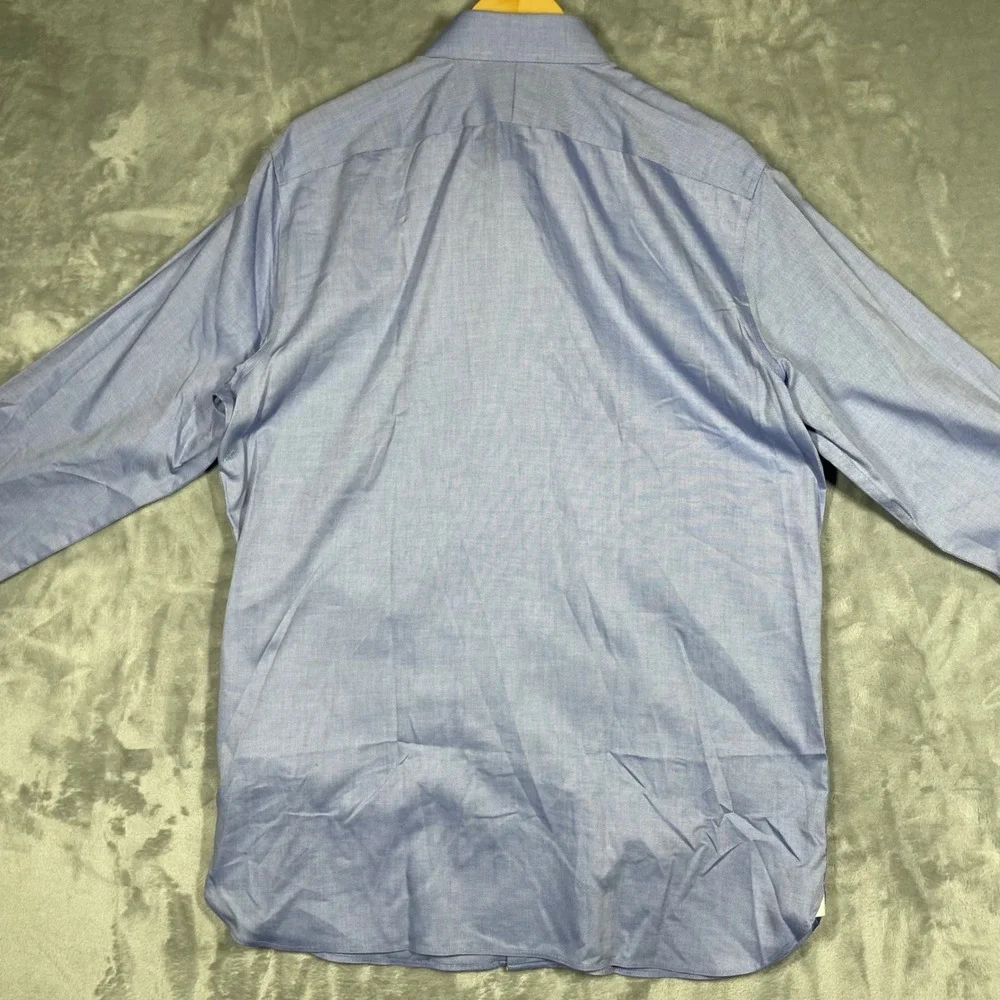 Banana Republic Mens Blue Wrinkle Resistant Cotton Dress Shirt Large Tall NEW